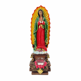LG2218-16 Lady Of Guadalupe with Candle Statue New Style 16 Inches
