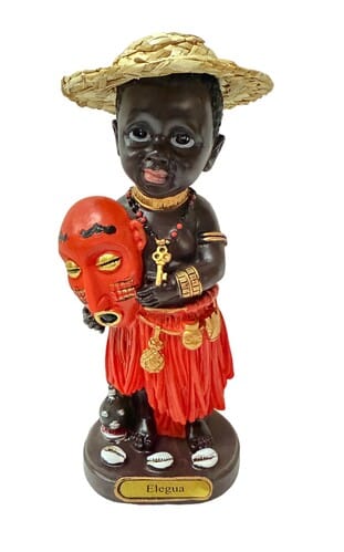 LG2308-8 Baby Elegua with Hat and Mask  Statue 8 Inches New Style